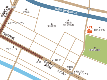 キシル深川店地図