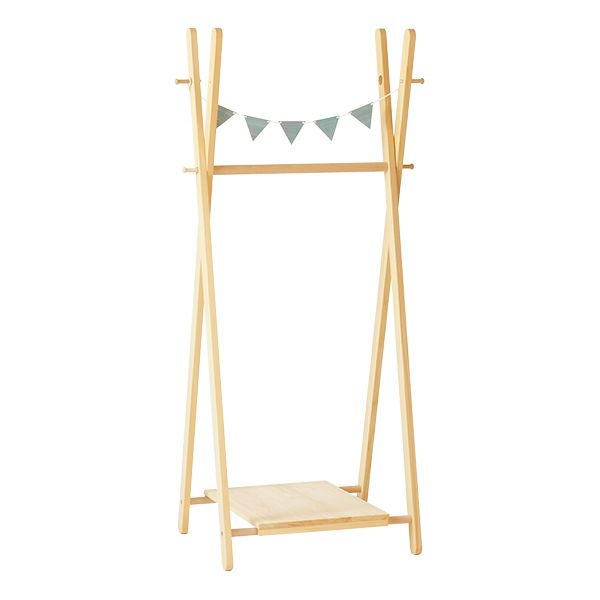 リビング　収納　ハンガー　ラック　ひのき　