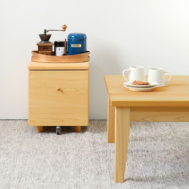 リビングの細々したものを整理できる<br>1段ワゴン / ローテーブル D hinoki