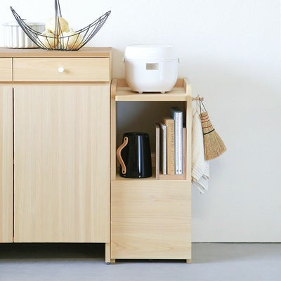 炊飯器の置き場所に最適<br>ランドセルラック シングル / キッチンカウンター A80<br>コの字ブックエンド（くるみ）