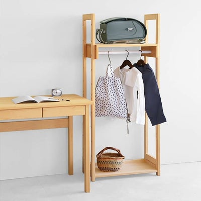 子ども部屋の衣類収納に◎<br>ハンガーラック 60 / 4本脚デスク 100