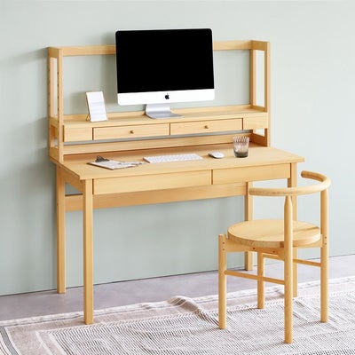 PCやディスプレイのモニター台としても<br>机棚 つまみタイプ 115 / 4本脚デスク 115<br>チェアO